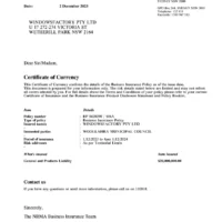 Public liability COC 2024