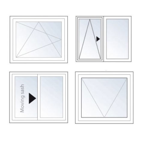 uPVC windows and doors symbols